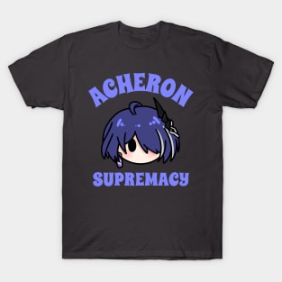 Honkai star rail acheron supremacy chibi typography game | Morcaworks T-Shirt